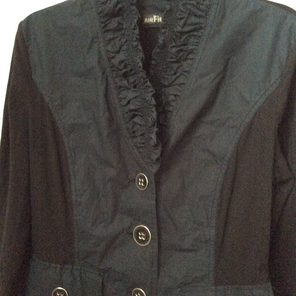 Y2K Authentic AIRFIELD “Jamy” Blouse Top – Navy Blue & Black – European Designer